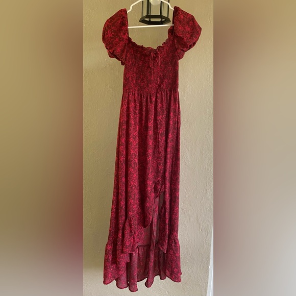 Mi Ami Red Floral Off-Shoulder Dress - Picture 2 of 6